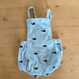 Blue Whale Print Baby Romper